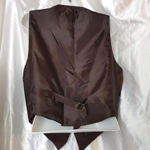 David patchworks leather wool snap front vest M - Picture 5 of 5